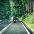 Group of bikers on the highway