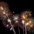 Firework display background for celebration anniversary
