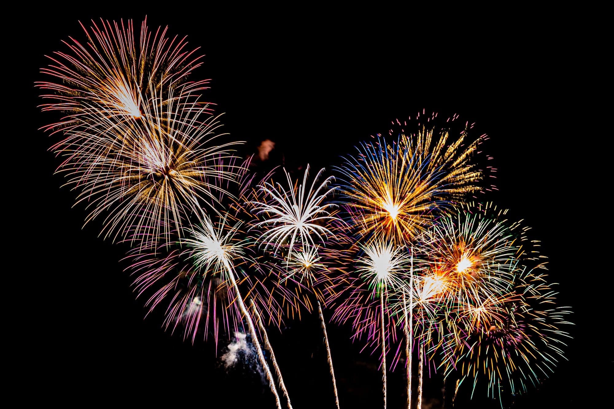 Firework display background for celebration anniversary