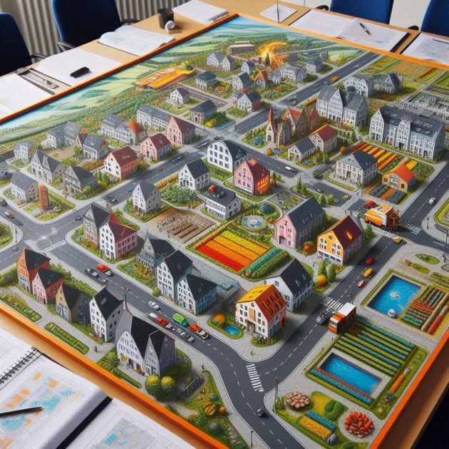 Planungstafel zur kommunalen Wärmeplanung einer Kleinstadt im Sauerland