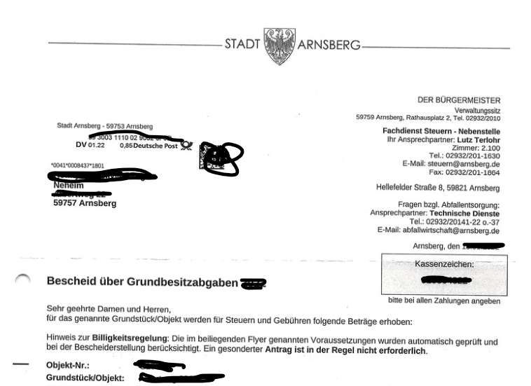 Grundbesitzabgabenbescheid