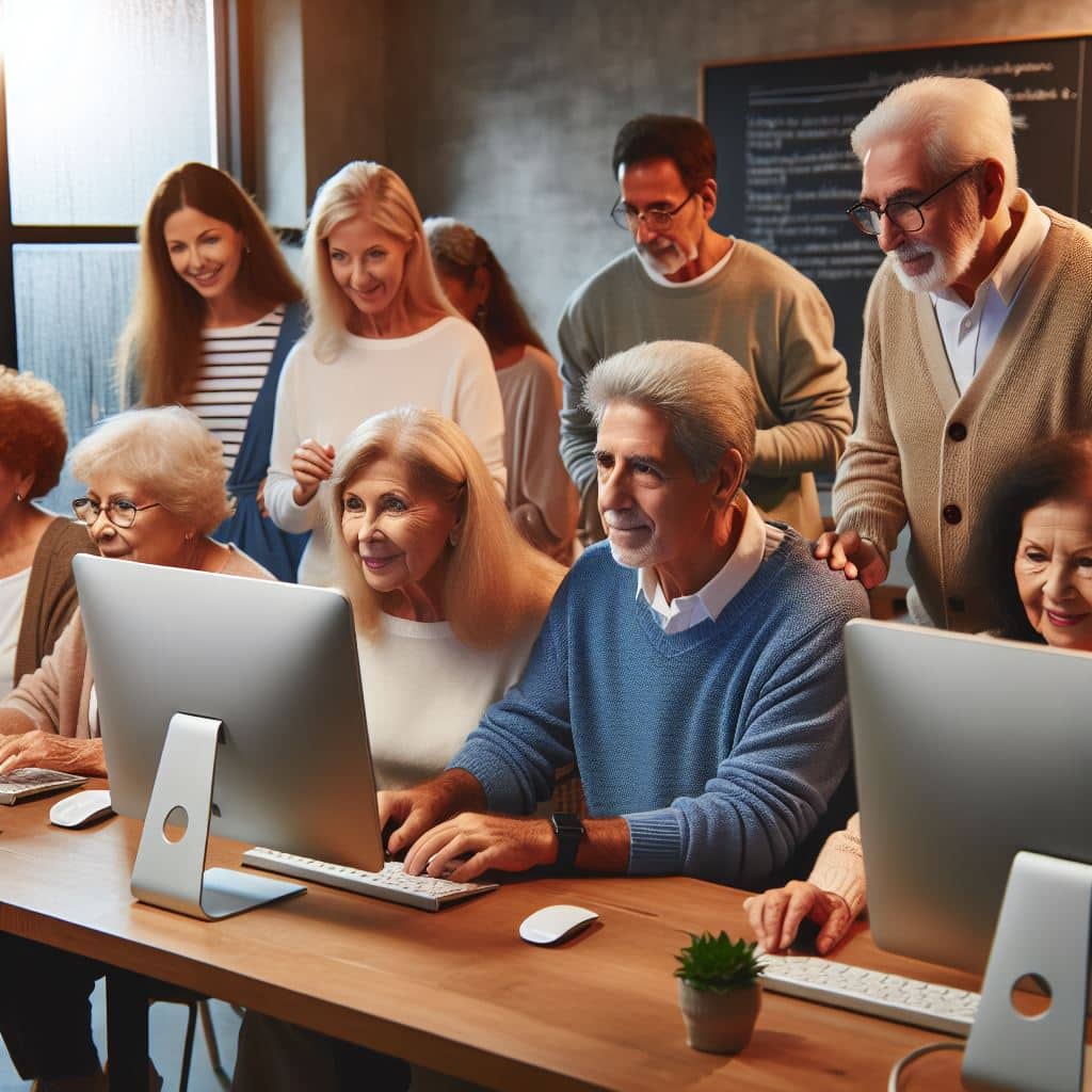 Senioren Computertreff (Bild mit KI erzeugt)