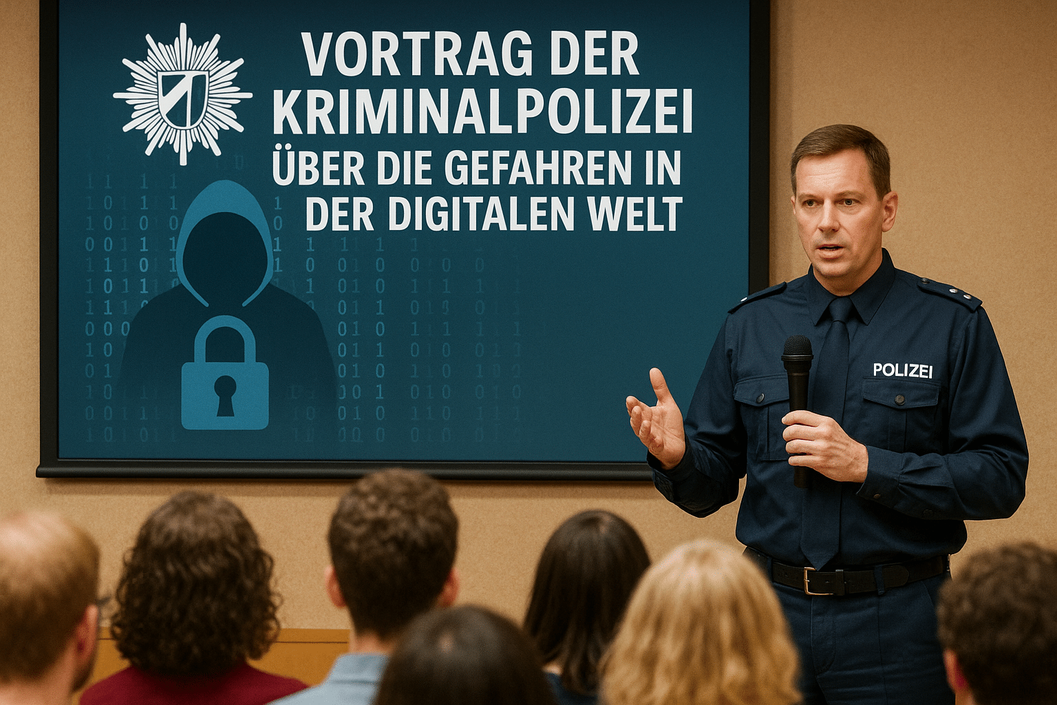 Vortrag der Kriminalpolizei über die Gefahren in der digitalen Welt