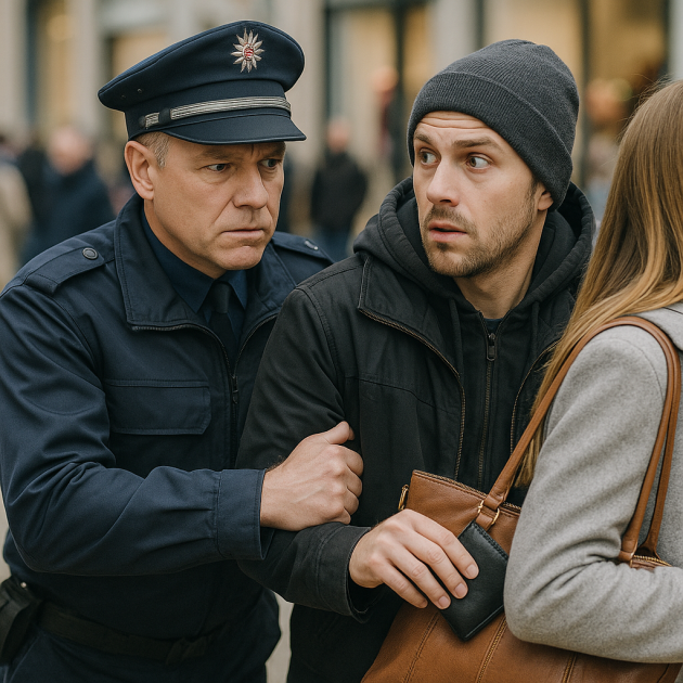 Polizeieinsatz im Einkaufsviertel