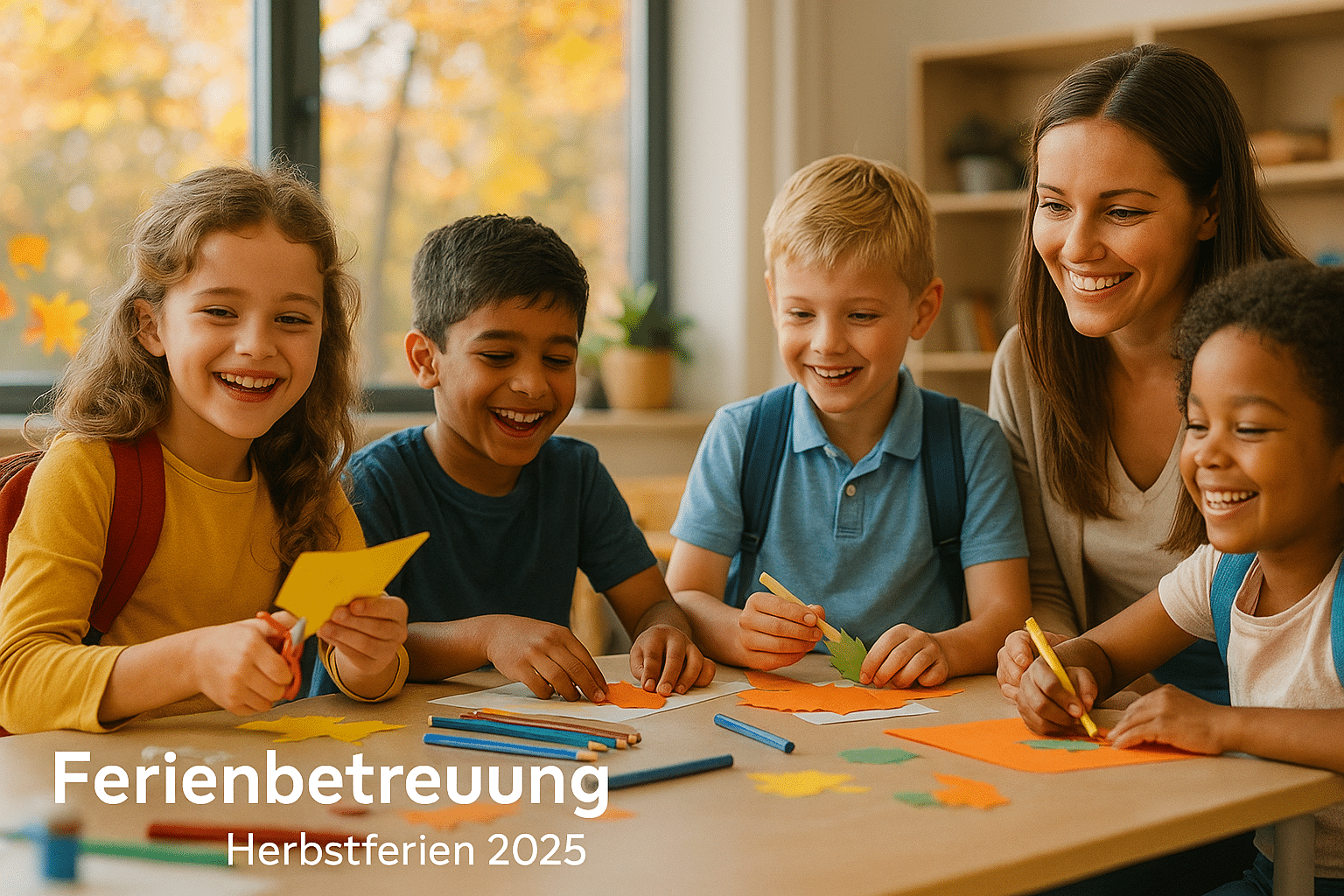 Herbstferien Betreuung 2025 Anmeldiung Bild mit KI erstellt