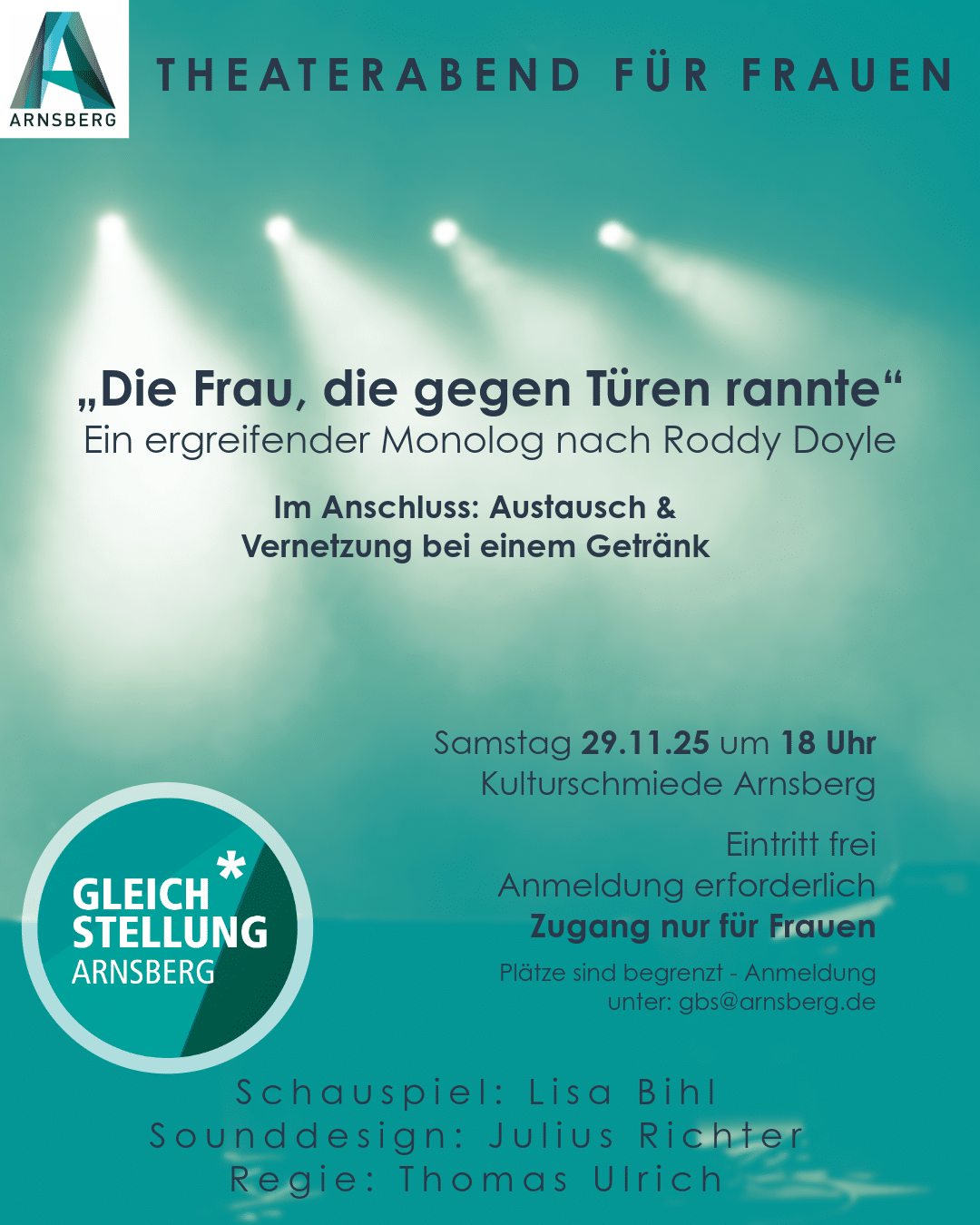 Theaterabend "Die Komplizen*" - Grafik: Stadt Arnsberg