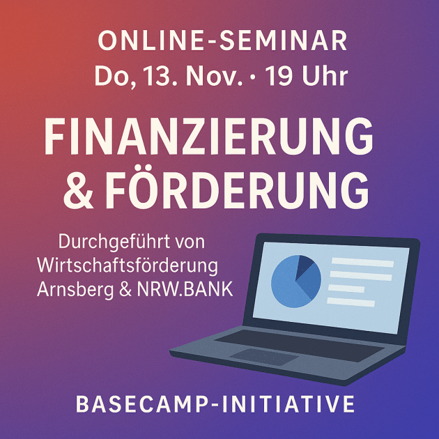 Basecamp-Initiative der Wirtschaftsförderung informiert im Online-Seminar