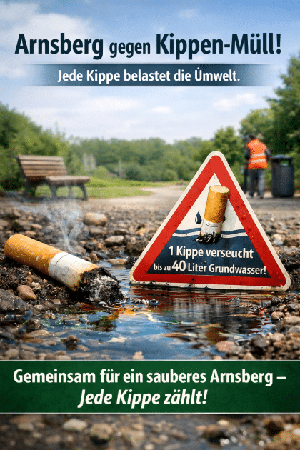 Stadt Arnsberg sagt Zigarettenkippen den Kampf an 