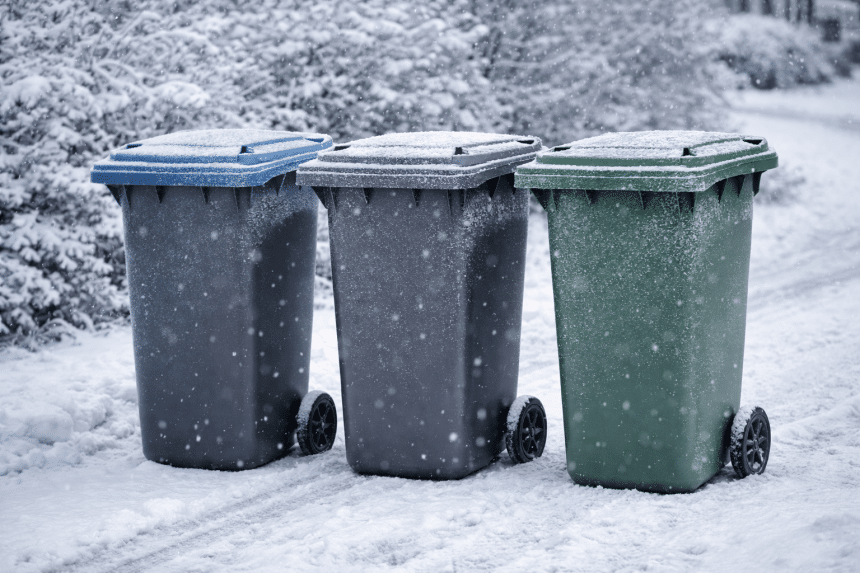 winter abfall muell