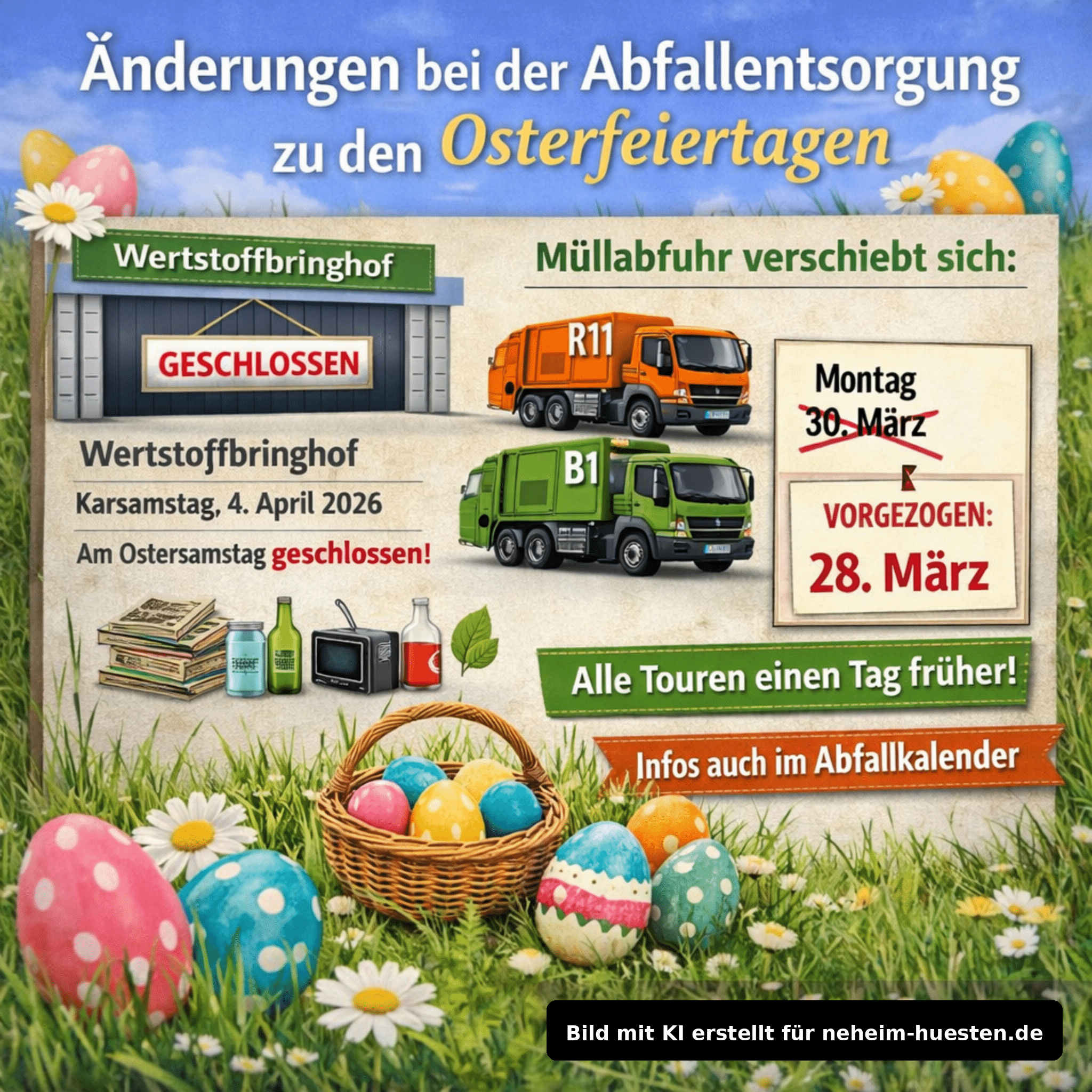 Änderungen Abfallentsorgung Arnsberg Ostern 2026