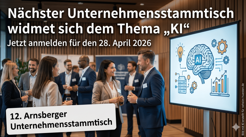 Nächster Unternehmensstammtisch widmet sich dem Thema „KI“