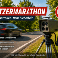 Artikelbild zum Blitzermarathon mit Geschwindigkeitskontrolle, Tempo-50-Schild und Hinweis auf Kontrollen an ausgewählten Orten
